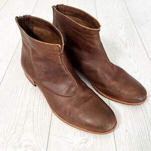 Peter Nappi Brown Leather Ankle Boots